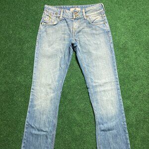 Women’s Fornarina Patchwork Pockets Distressed Jeans Mid-Wash 27